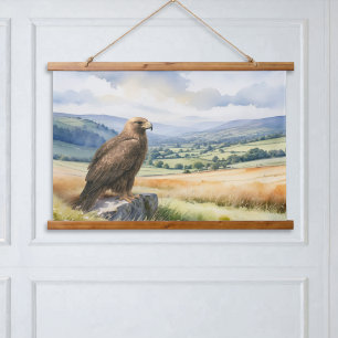 Steinadler Wildtier Greifvogel Landschaft Wandteppich Mit Holzrahmen
