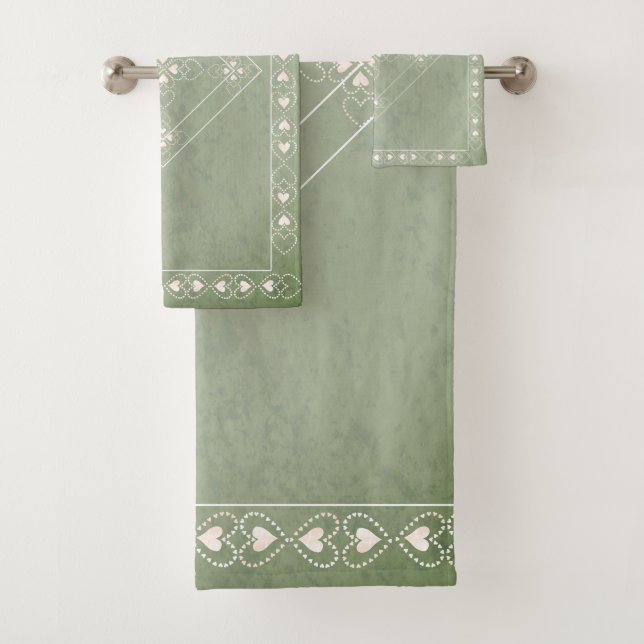 Steinähnliches keltisches Herzkreuz Badhandtuch Set (Insitu)