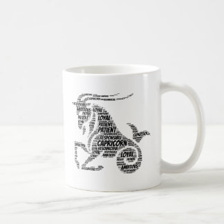 Steinbock-Astrologie-Tierkreis-Zeichen-Wort-Wolke Kaffeetasse