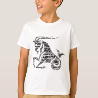 Steinbock-Astrologie-Tierkreis-Zeichen-Wort-Wolke T-Shirt