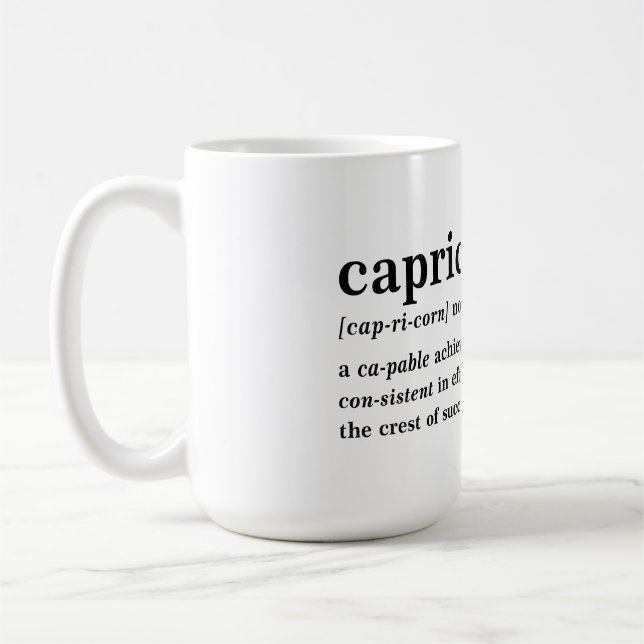 Steinbock Definition Ästhetik Astrologie Geschenk Kaffeetasse (Links)