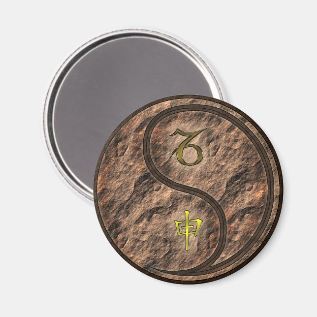 Steinbock & Erdaffe Magnet (Vorderseite/Rückseite)