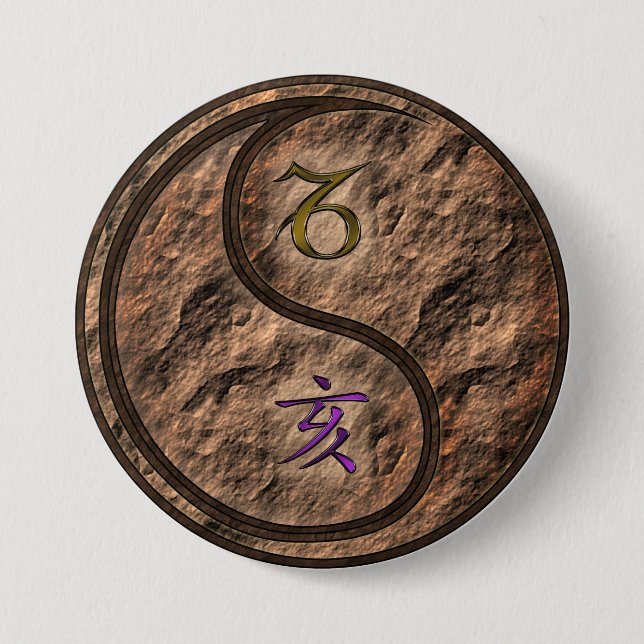 Steinbock & Erde Schwein Button (Vorderseite)