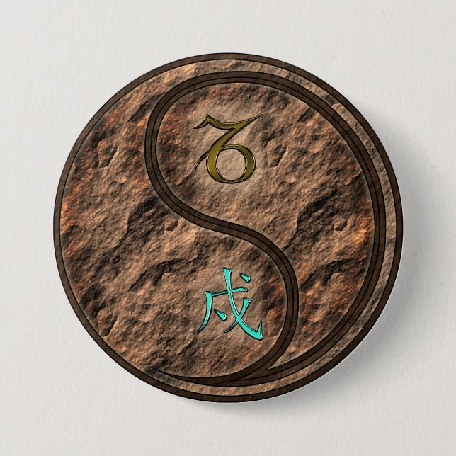 Steinbock & Erdhund Button (Vorderseite)