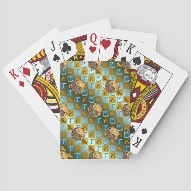 Steinbock & Feuer Schlange Spielkarten (Rückseite)