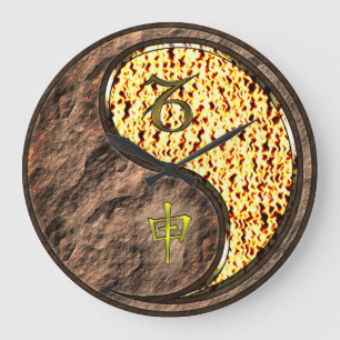 Steinbock & Feueraffe Große Wanduhr