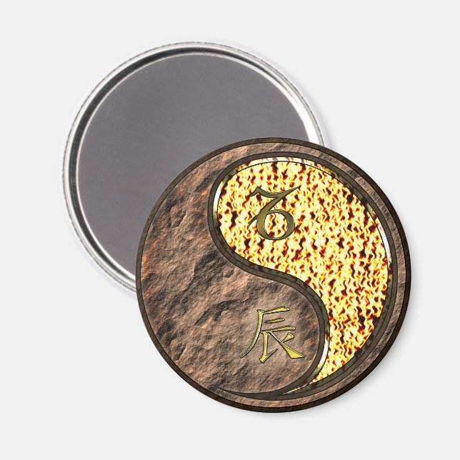 Steinbock & Feuerdrache Magnet (Vorderseite/Rückseite)