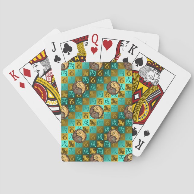 Steinbock & Feuerhund Spielkarten (Rückseite)