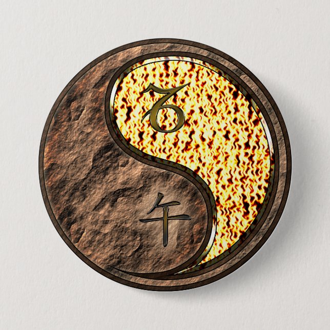 Steinbock & Feuerpferd Button (Vorderseite)