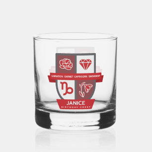 Steinbock-Geburtstagswappen™ für 1.-19. Januar Whiskyglas