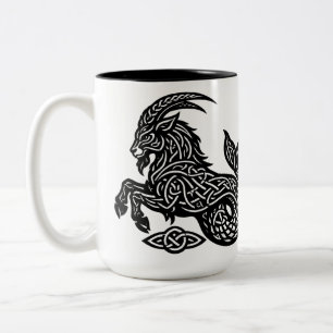 Steinbock — Heimgesuchte Tinte Zodiak Ziegenfisch Zweifarbige Tasse