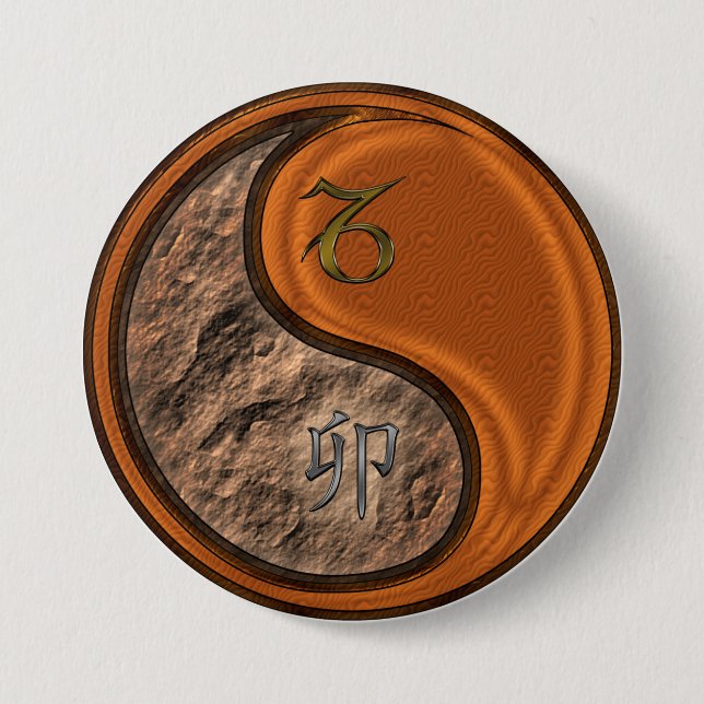Steinbock & Holz Kaninchen Button (Vorderseite)