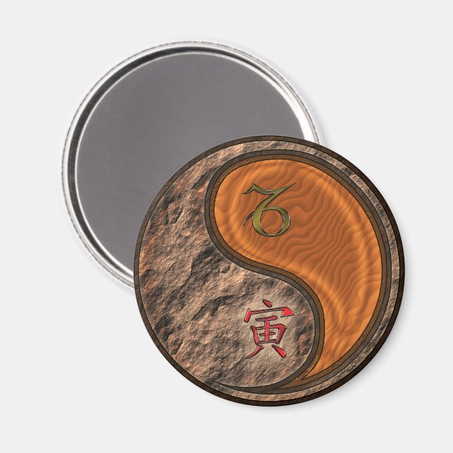 Steinbock & Holz Tiger Magnet (Vorderseite/Rückseite)