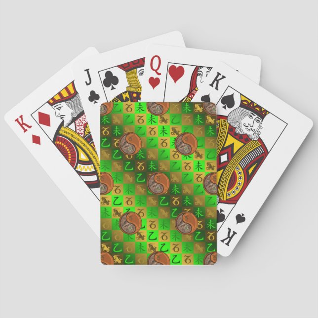 Steinbock & Holz Ziege Spielkarten (Rückseite)