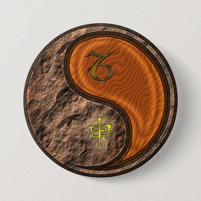 Steinbock & Holzaffe Button (Vorderseite)