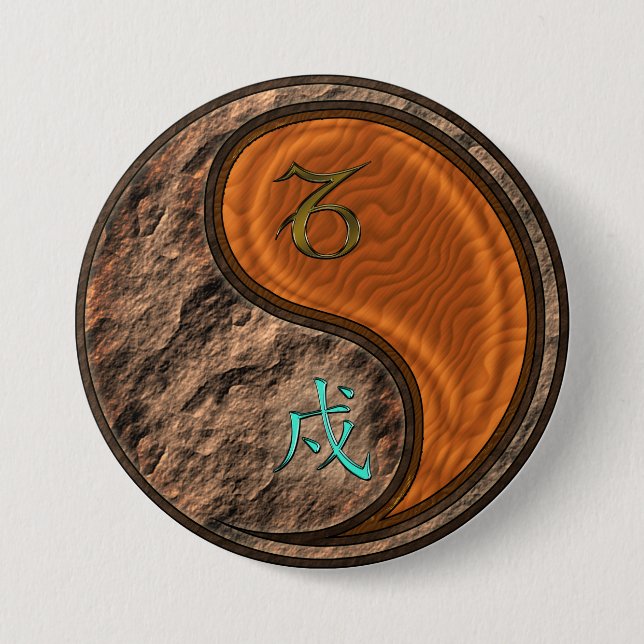 Steinbock & Holzhund Button (Vorderseite)