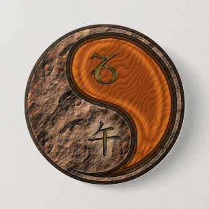 Steinbock & Holzpferd Button