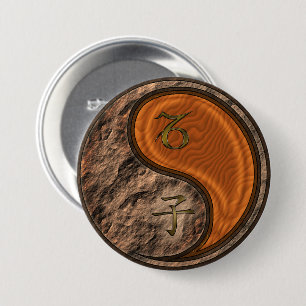 Steinbock & Holzratte Button