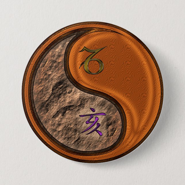 Steinbock & Holzschwein Button (Vorderseite)