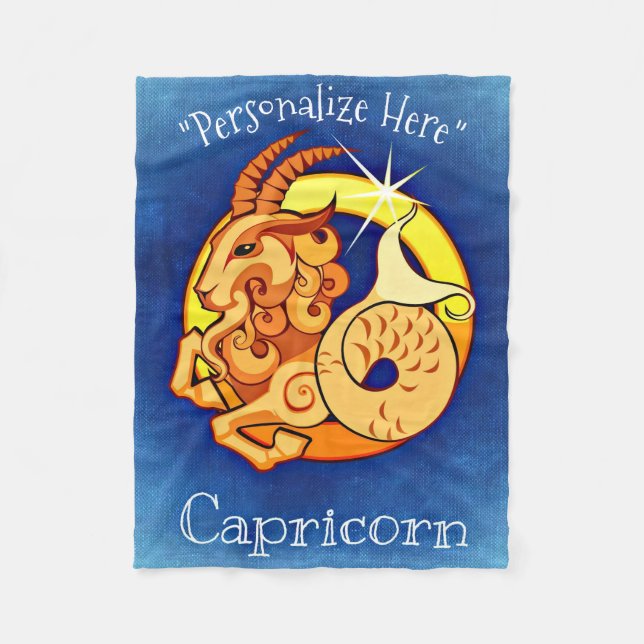 Steinbock-Horoskop-Entwurfs-Fleece-Decke Fleecedecke (Vorderseite)