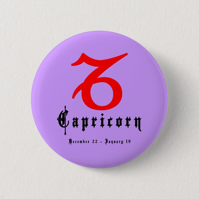 Steinbock, Horoskop, Zodiac, Astrologie Button (Vorderseite)