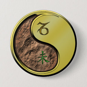 Steinbock & Metall Ziege Button