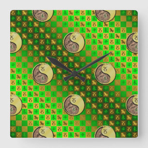 Steinbock & Metall Ziege Quadratische Wanduhr