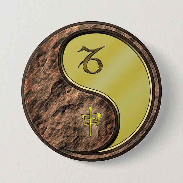 Steinbock & Metallaffe Button (Vorderseite)