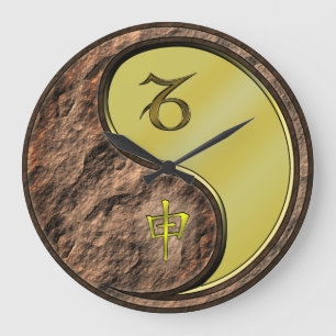 Steinbock & Metallaffe Große Wanduhr
