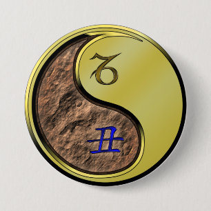 Steinbock & Metallener Ochse Button