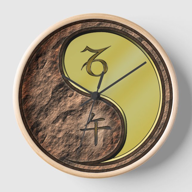 Steinbock & Metallpferd Uhr (Vorderseite)