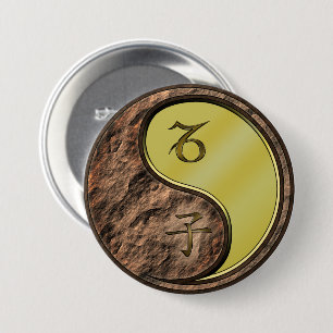 Steinbock & Metallratte Button
