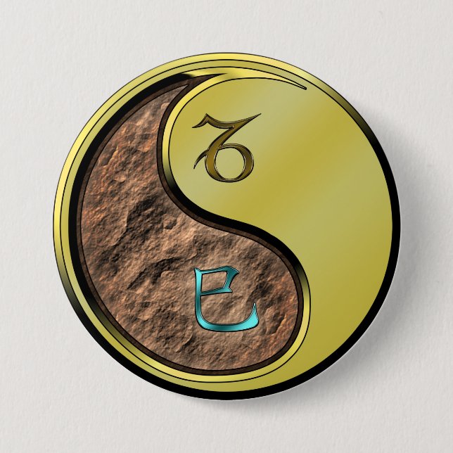 Steinbock & Metallschlange Button (Vorderseite)