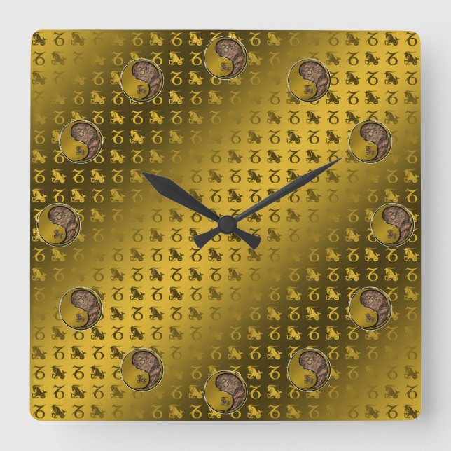 Steinbock Quadratische Wanduhr (Vorderseite)