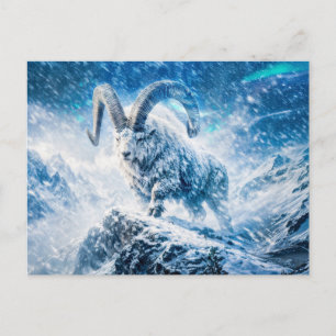 Steinbock-Sternzeichen als majestätischer Widder u Postkarte