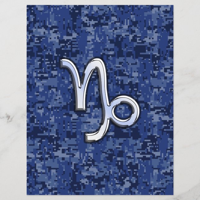 Steinbock Sternzeichen auf navyblauer digitaler Ca Flyer (Vorne)