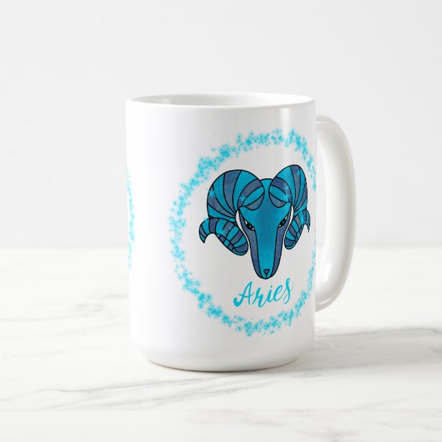 Steinbock-Sternzeichen Blaues Schaf Kaffeetasse (VorderseiteRechts)