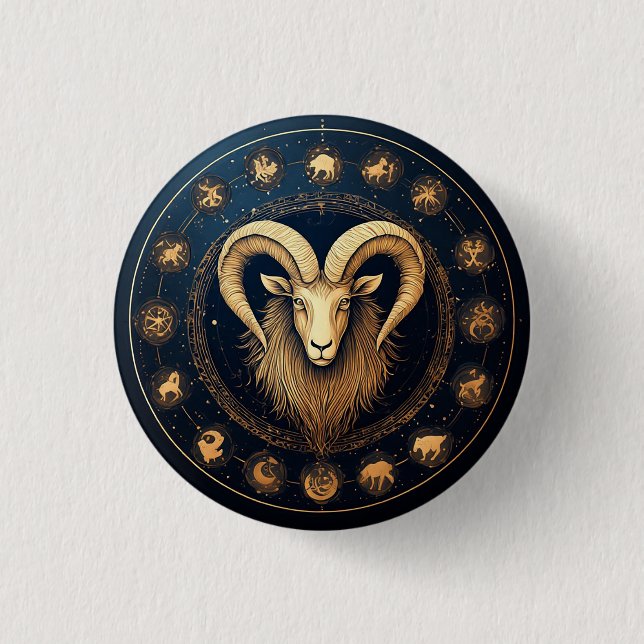 Steinbock-Sternzeichen Button (Vorderseite)