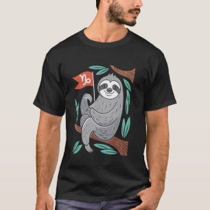 Steinbock-Sternzeichen-Faultier-Cozy-Charakterdesi T-Shirt