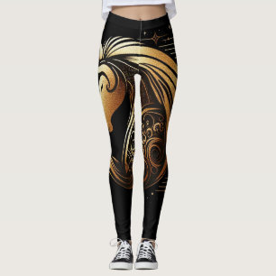 Steinbock Sternzeichen Gold Pferd Astrologie Leggings