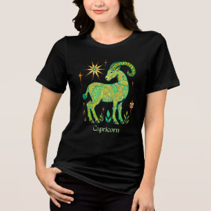 Steinbock-Sternzeichen in komplizierten Mustern Tri-Blend Shirt