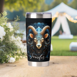 Steinbock-Sternzeichen-Kunst für 22. Dezember–19. Thermobecher
