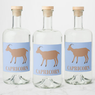 Steinbock-Sternzeichen Ziege Alkoholflaschenetikett