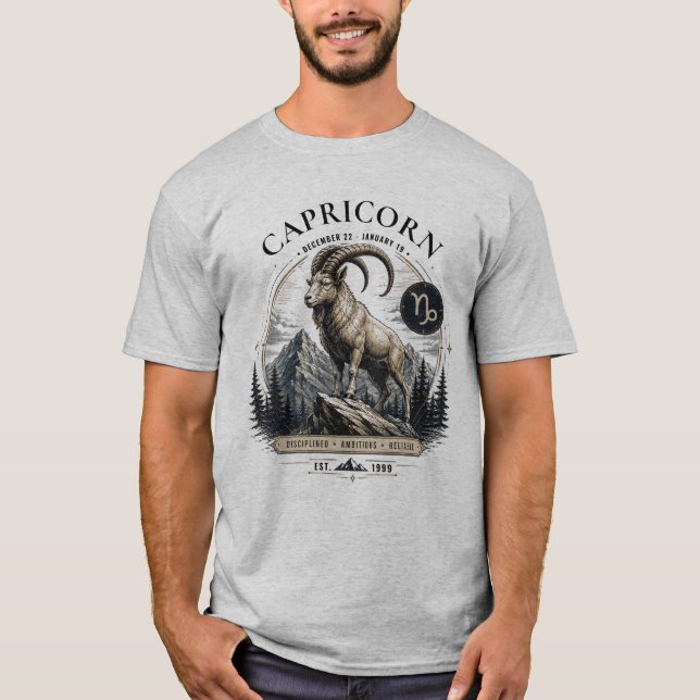 Steinbock-Tier-Shirt zum Sternzeichen T-Shirt (Vorderseite)
