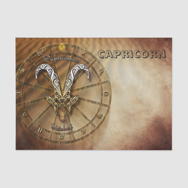 Steinbock-Tierkreis-Astrologieentwurf Seidenpapier (Vorderseite)