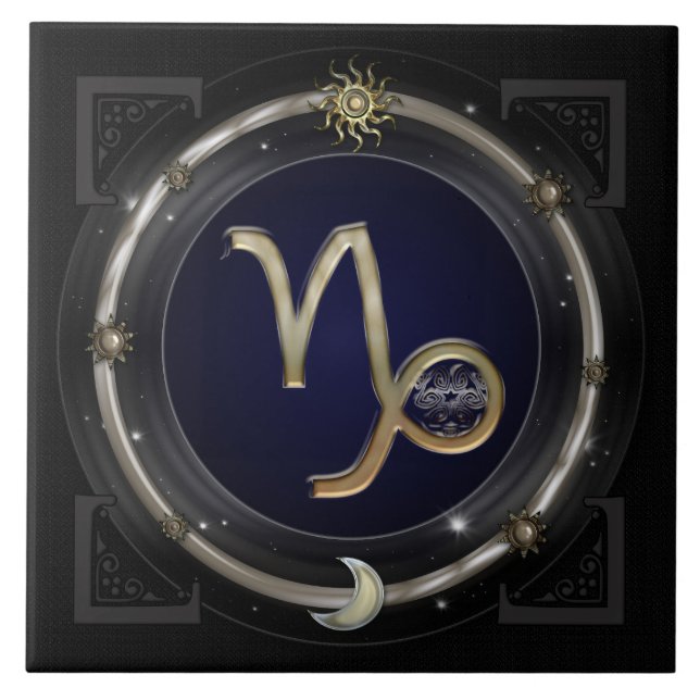 Steinbock-Tierkreis-Zeichen Fliese (Vorderseite)