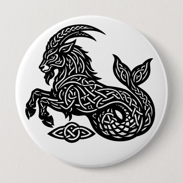 Steinbock — Verfluchte Tinte Zodiak Ziegenfisch Button (Vorderseite)