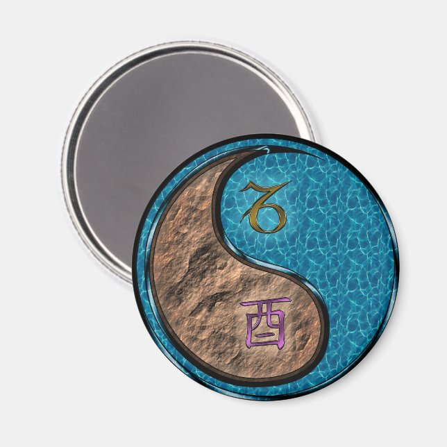 Steinbock & Wasser Hahn Magnet (Vorderseite/Rückseite)