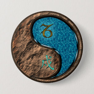 Steinbock & Wasserhund Button