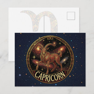 Steinbock-Ziege mit Horn-Zodiakussymbol Postkarte